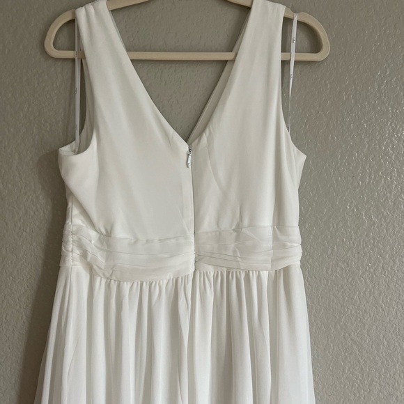 Lulus white Surplice Maxi Wedding Gown Dress Large - Picture 4 of 7